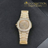 Luxury Leaf Pendant Mens Iced Out Watch/ Necklace Plus Pendant Quartz Watches