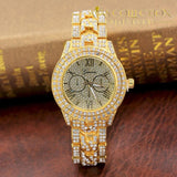 Iced Out Watch & Bracelet Square Necklace Combo Set Jewelry Sets