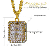 Iced Out Watch & Bracelet Square Necklace Combo Set Jewelry Sets