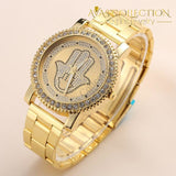 Mens Hip Hop Iced Out Hands Necklace/ Watch Set Jewelry Sets
