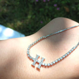 Micro Pave Letter Delicate Bracelet With Stones