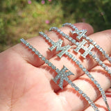 Micro Pave Letter Delicate Bracelet With Stones