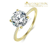 Round Cut 14k Yellow Gold/ 18k White Gold Filled/ 925 Engagement Ring/Promise Ring/ Anniversary - Avas Collection