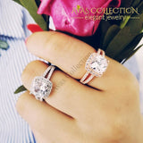 Solid 925 Sterling Silver Ring/ Rose Gold Engagement Ring Rings