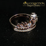 Crown Ring set for Women Rose Gold Filled - Avas Collection