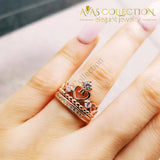 Crown Ring set for Women Rose Gold Filled - Avas Collection