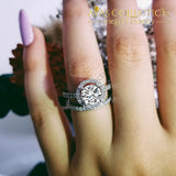 925 Silver Couple Rings Wedding Rings Simulated Diamonds Round Cut - Avas Collection