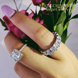Emerald Cut Wedding Ring Set Solid 925 Simulated Diamonds High Quality Rings