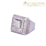 Bling Iced Out Mens Ring 7 / Silver Rings