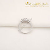 3 Stones Setting 925 Sterling Silver/ High Polished - Avas Collection