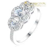 3 Stones Setting 925 Sterling Silver/ High Polished - Avas Collection