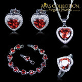 New Arrival Red Heart 4Pcs Set Jewelry Sets
