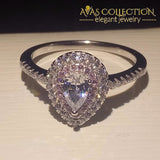 Luxury Pear Cut Promise Ring/ Anniversary Ring Wedding Bands