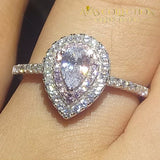 Luxury Pear Cut Promise Ring/ Anniversary Ring Wedding Bands