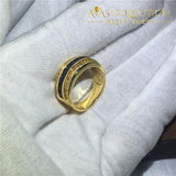 Male Blue Zircon Cz 14K Yellow Gold Filled Engagement Rings