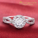 Solid 925 Sterling Silver 3 Carat Twisted Engagement Ring Rings