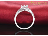 Solid 925 Sterling Silver 3 Carat Twisted Engagement Ring Rings