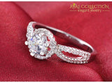 Solid 925 Sterling Silver 3 Carat Twisted Engagement Ring Rings