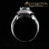 Solid Sparkling 925 Sterling Silver Luxury Engagement Ring Rings