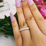 Solid 925 Sterling Silver Luxury Eternity Band Ring - Avas Collection