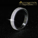 Solid 925 Sterling Silver Eternity Ring Engagement Rose Gold Rings