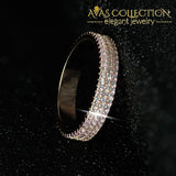 Solid 925 Sterling Silver Eternity Ring Engagement Rose Gold Rings