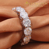 Luxury Solid 925 Sterling Silver Eternity Rings In 18K White Gold Simulated Diamonds 4 / R4620S