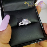 Real 925 Sterling Silver Ring Simulated Diamonds/ Cocktail Rings