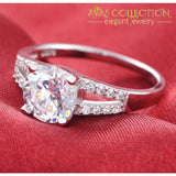 Real 925 Sterling Silver Ring Simulated Diamonds/ Cocktail Rings