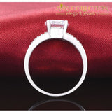 Real 925 Sterling Silver Ring Simulated Diamonds/ Cocktail Rings