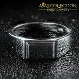 Solid 925 Sterling Silver Males Wedding Band Rings