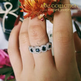 Solid Sterling Silver Ring Eternity Wedding Bands