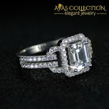 Solid Real 925 Sterling Silver Engagement Ring Rings
