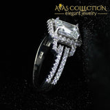 Solid Real 925 Sterling Silver Engagement Ring Rings