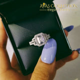 Solid Real 925 Sterling Silver Engagement Ring Rings