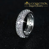 Solid Luxury Hot 925 Sterling Silver Eternity  Ring - Avas Collection
