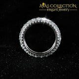 Solid Luxury Hot 925 Sterling Silver Eternity  Ring - Avas Collection
