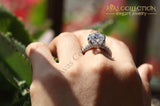 Romantic Flower Shaped Inlay 3 Carat Engagement Ring - Avas Collection