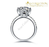 Romantic Flower Shaped Inlay 3 Carat Engagement Ring - Avas Collection
