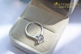 1 Carat Engagement Ring 18k White Gold FIlled - Avas Collection