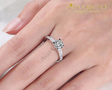 1 Carat Engagement Ring 18k White Gold FIlled - Avas Collection