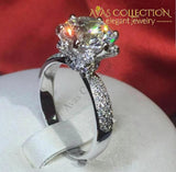 Flower 3 Carat Engagement Ring Rings
