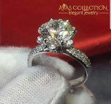 Flower 3 Carat Engagement Ring Rings