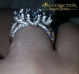 Three-Stone Square Engagement Set - Avas Collection