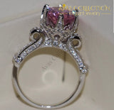 3 ct Round Cut Pink Ring 10k White Gold Filled - Avas Collection