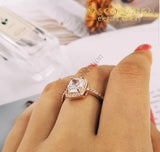 Rose Gold/ Silver Engagement Ring/ Promise Rings - Avas Collection