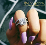 5 Ct Cushion Cut Engagement Ring Set Rings
