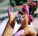 5 Ct Cushion Cut Engagement Ring Set Rings