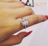 New Arrival Solid 925 Sterling Silver Ring / Simulated Diamonds Engagement Rings