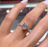 Luxury Round & Oval White Gold Filled Engagement/ Anniversary Ring Engagement Rings